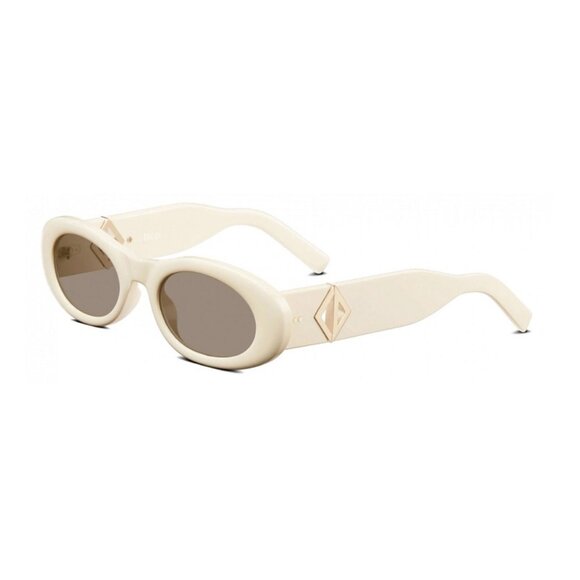 NEW AUTHENTIC CD DIAMOND R1I 50F0 IVORY BROWN OVAL WOMEN DIOR SUNGLASSES - Picture 1 of 3